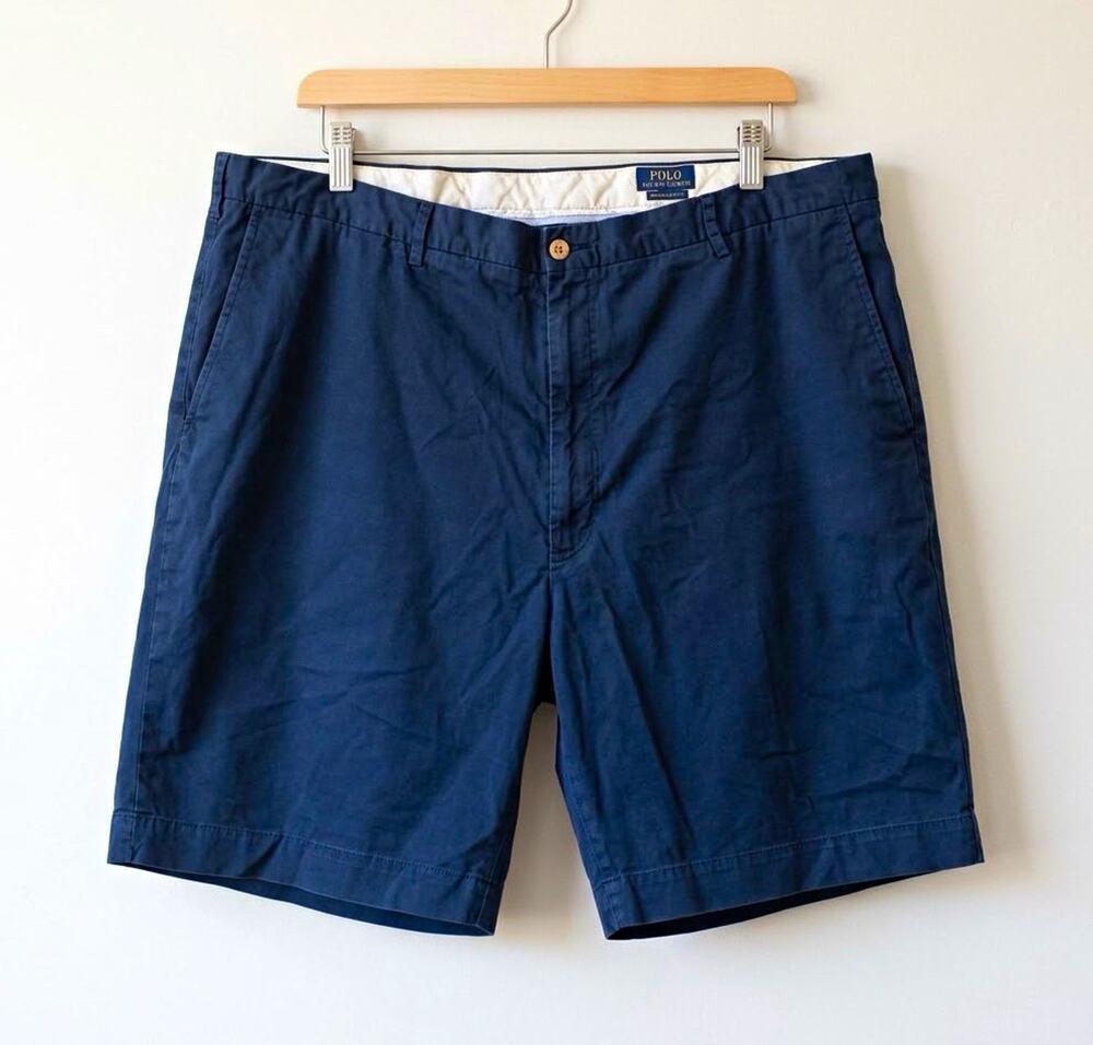 Polo Ralph Lauren Big & Tall Mens Chino Shorts 50B Stretch Classic Fit Navy Blue
